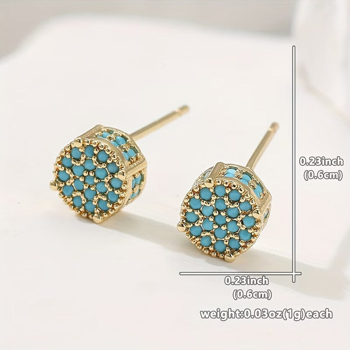 MARGOT - Gilded Turquoise Stud Earrings