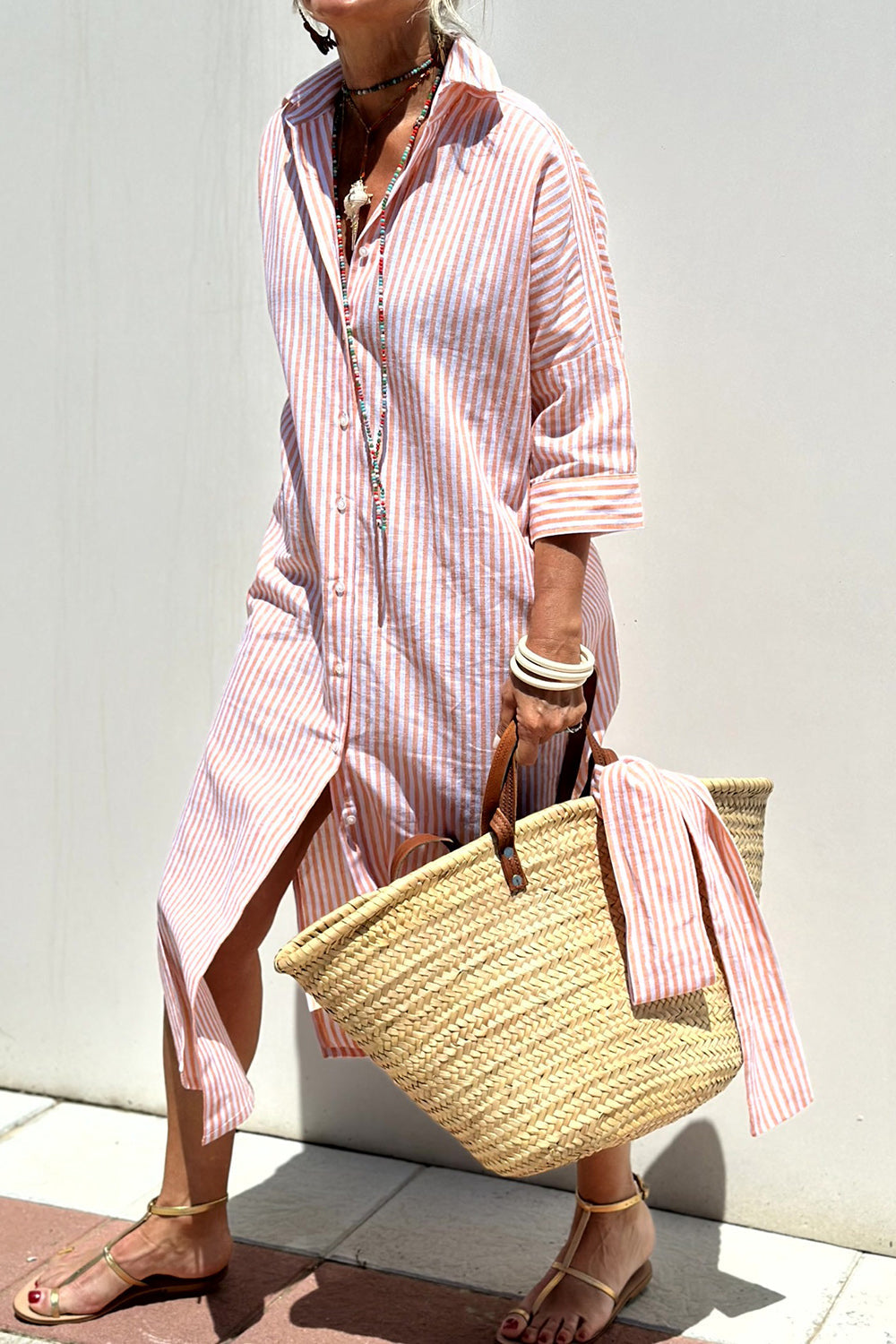 Priya™ - Timeless Striped Shirt Dress