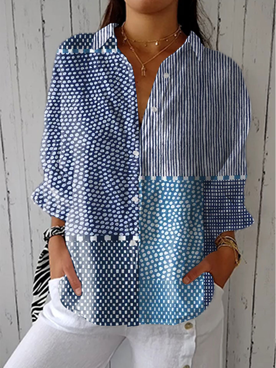 Cerise - Ocean Patchwork Blouse