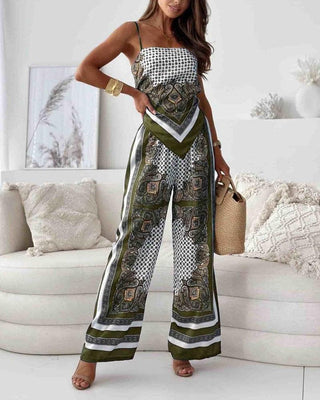 Ianthe™ - Vacation Ready Stylish Lace-Up Vest & Pants Two-Piece Set Dress