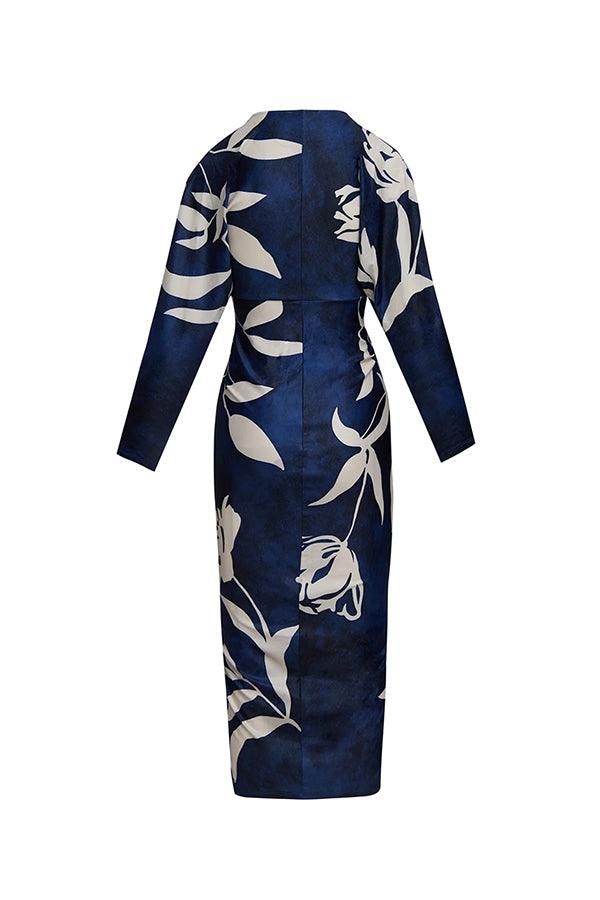 Yolanda™ - Sun Escape Unique Print Dolman Midi Dress