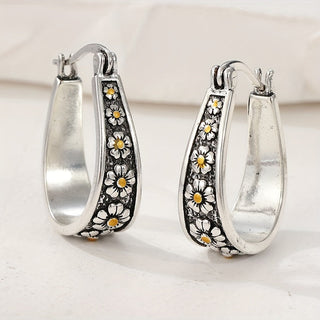 FLORETTE - Hand-Cut Daisy Hoop Earrings
