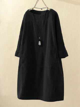 BRIDIE™ - Relaxed Fit Corduroy Midi