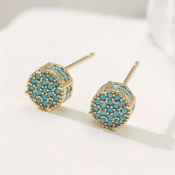 MARGOT - Gilded Turquoise Stud Earrings