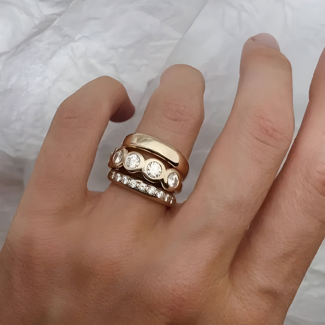 Cleo | Set of Forged Brilliant Gold Rings