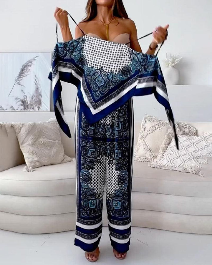 Ianthe™ - Vacation Ready Stylish Lace-Up Vest & Pants Two-Piece Set Dress
