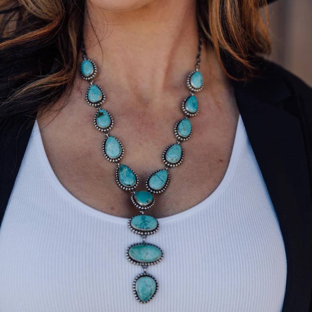 CONSTANCE - Turquoise Statement Necklace & Earrings