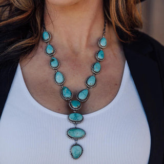CONSTANCE - Turquoise Statement Necklace & Earrings