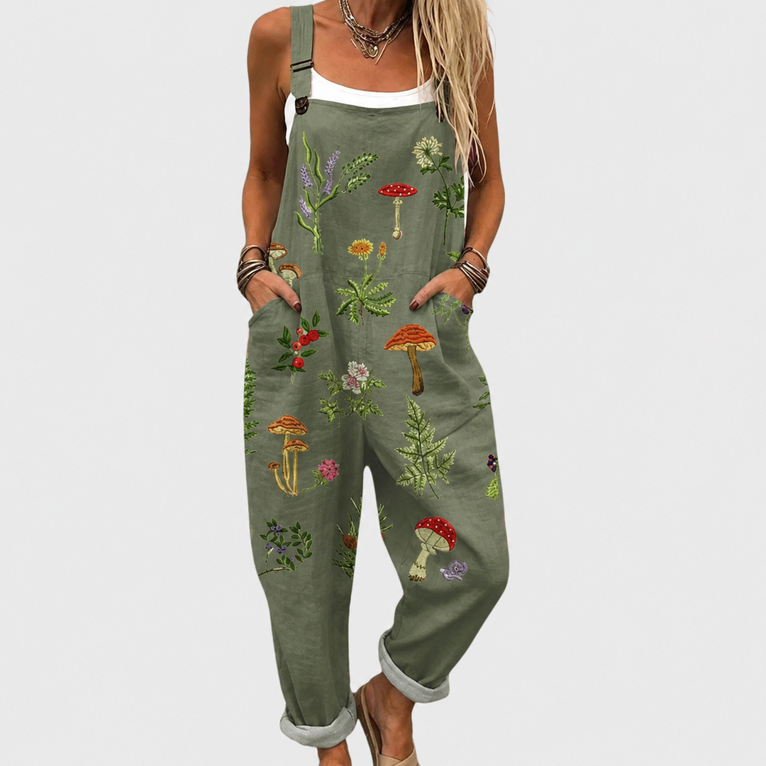 TAMZIN - Green Print Jumpsuit