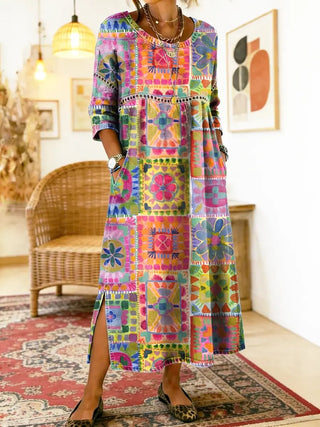 PALOMA ethnic print flowy dress