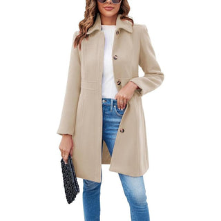 VIVIAN™ - Elegant Long Sleeve Single-Breasted Overcoat for Office Wear