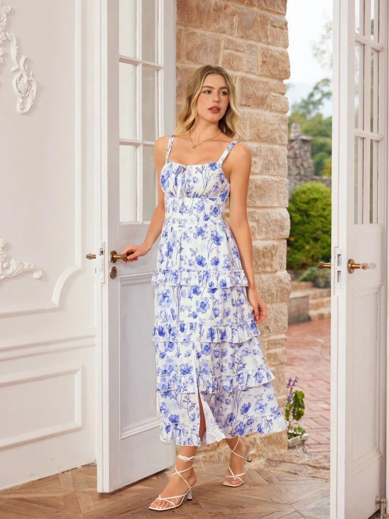MADELEINE™ - Floral Front-Slit Pocket Dress