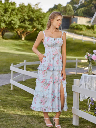 MADELEINE™ - Floral Front-Slit Pocket Dress