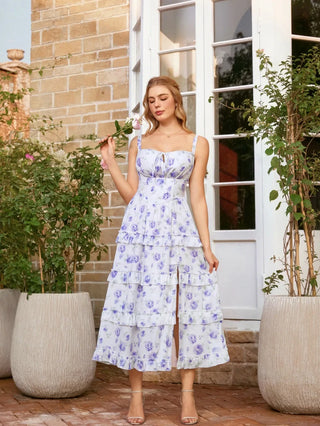 MADELEINE™ - Floral Front-Slit Pocket Dress