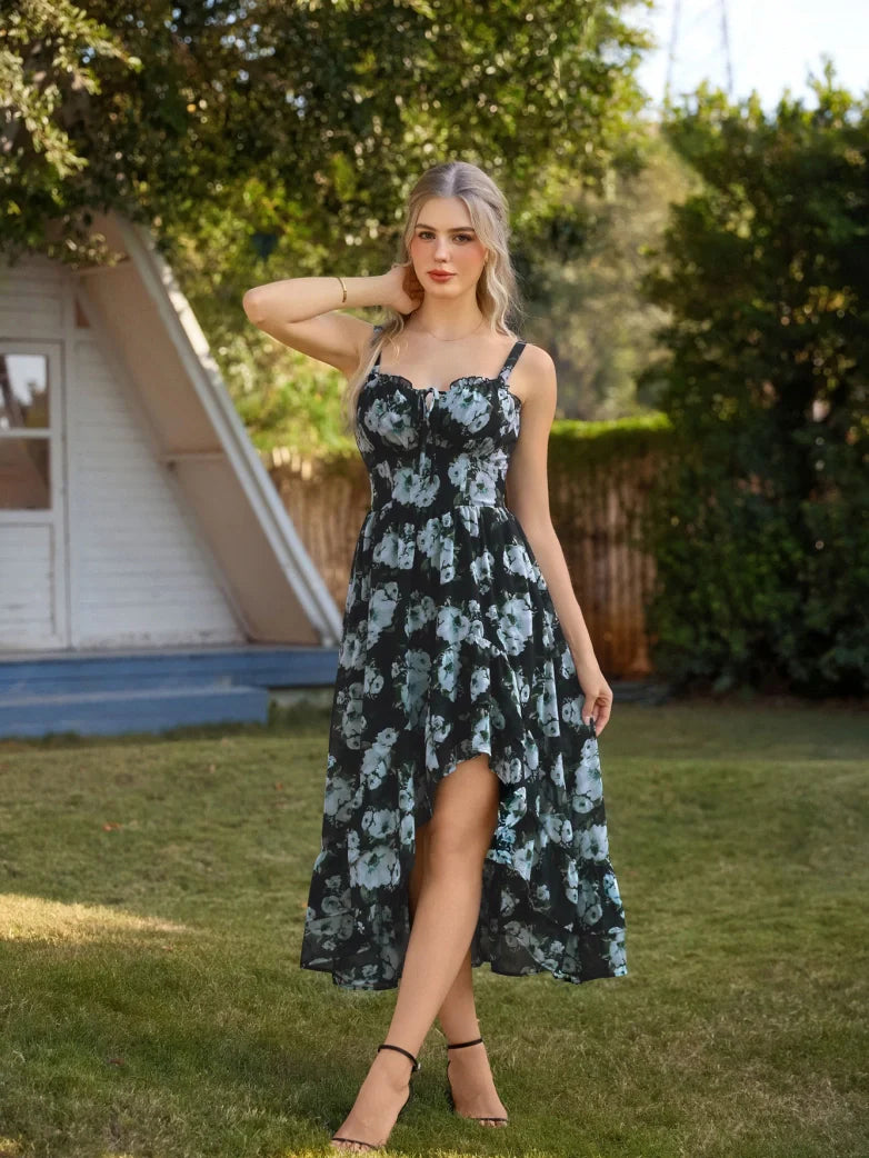 NADINE™ - Chiffon High-Low Wedding Guest Dress