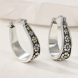FLORETTE - Hand-Cut Daisy Hoop Earrings