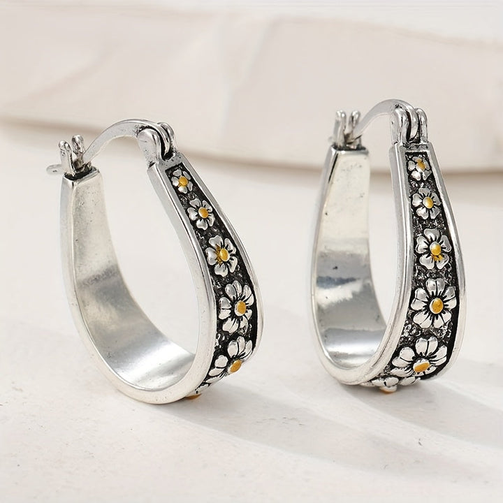 FLORETTE - Hand-Cut Daisy Hoop Earrings
