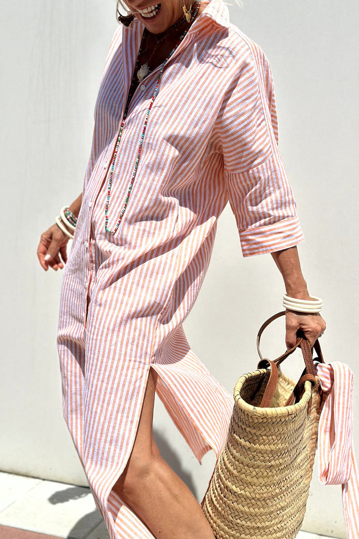 Priya™ - Timeless Striped Shirt Dress