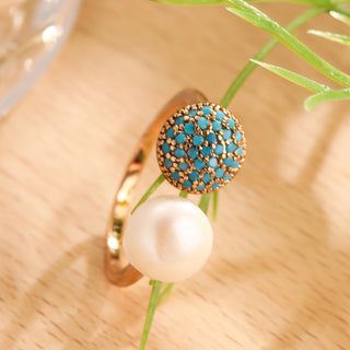 EUGENIE - Pearl Turquoise Beauty Ring