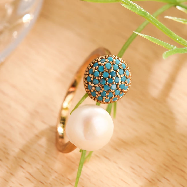 EUGENIE - Pearl Turquoise Beauty Ring