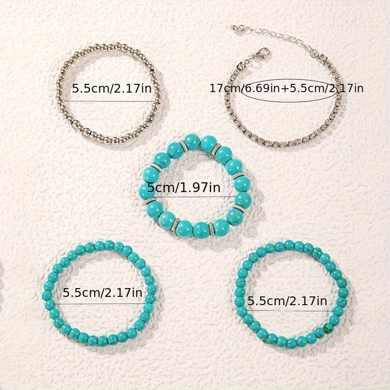 LORRAINE - Turquoise Bracelet Set of 5