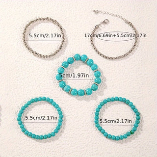LORRAINE - Turquoise Bracelet Set of 5