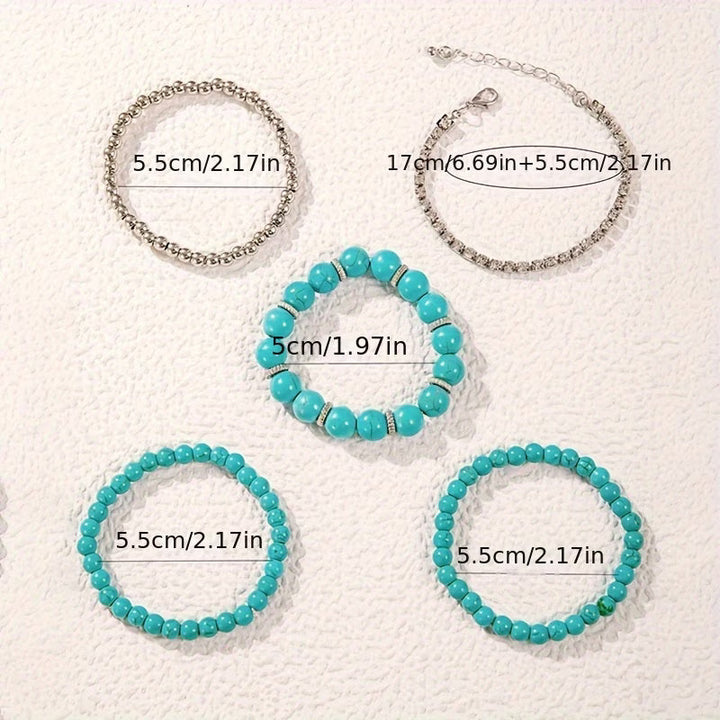 LORRAINE - Turquoise Bracelet Set of 5