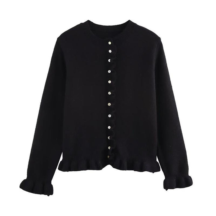 KIANA™ - Cozy Button-Up Cardigan with Lettuce Trim for Cold Weather