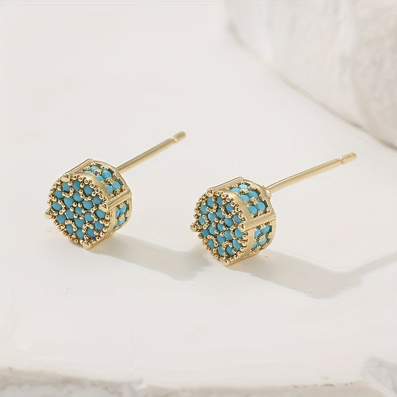 MARGOT - Gilded Turquoise Stud Earrings