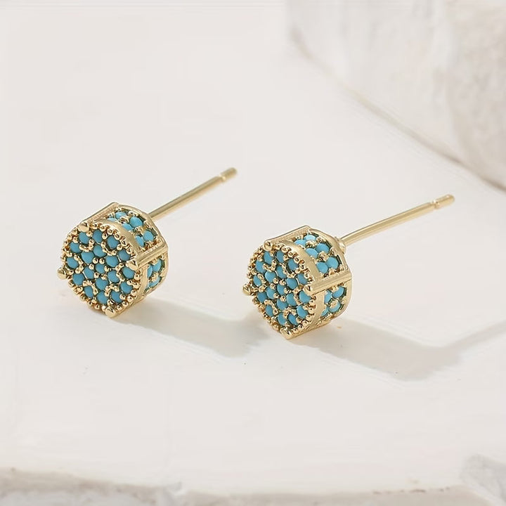 MARGOT - Gilded Turquoise Stud Earrings