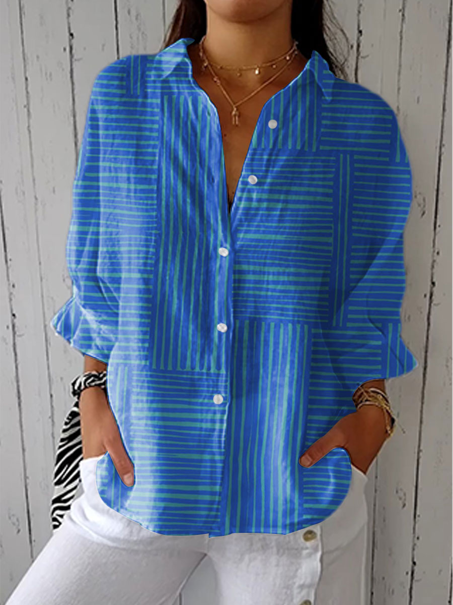 Berthe - Azure Stripe Blouse