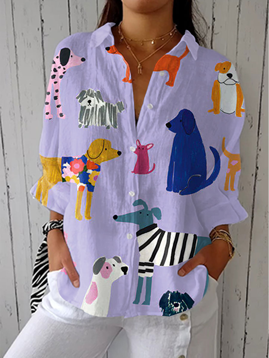 Bernadette - Playful Dogs Blouse