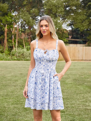 BERTHE™ - Summer Floral Puffy Corset Dress