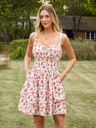 BERTHE™ - Summer Floral Puffy Corset Dress