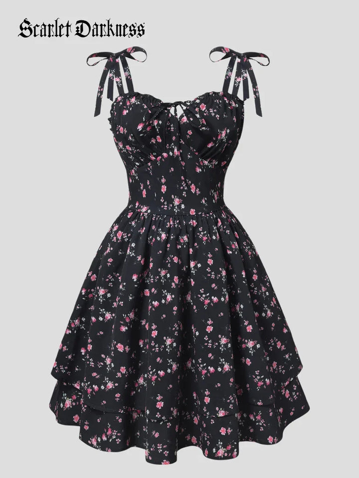 MIREILLE™ - Ditsy Floral Fitted Dress