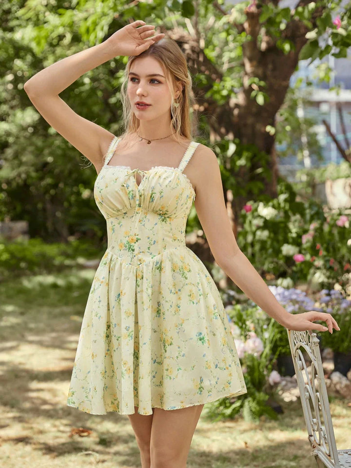 Victoria Corset floral A-Line Dress for Vacation