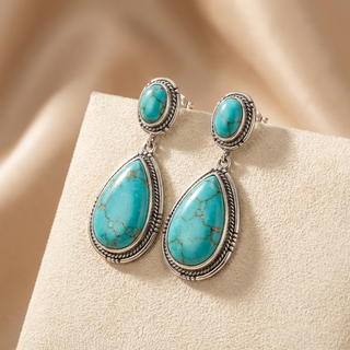 CONSTANCE - Turquoise Statement Necklace & Earrings