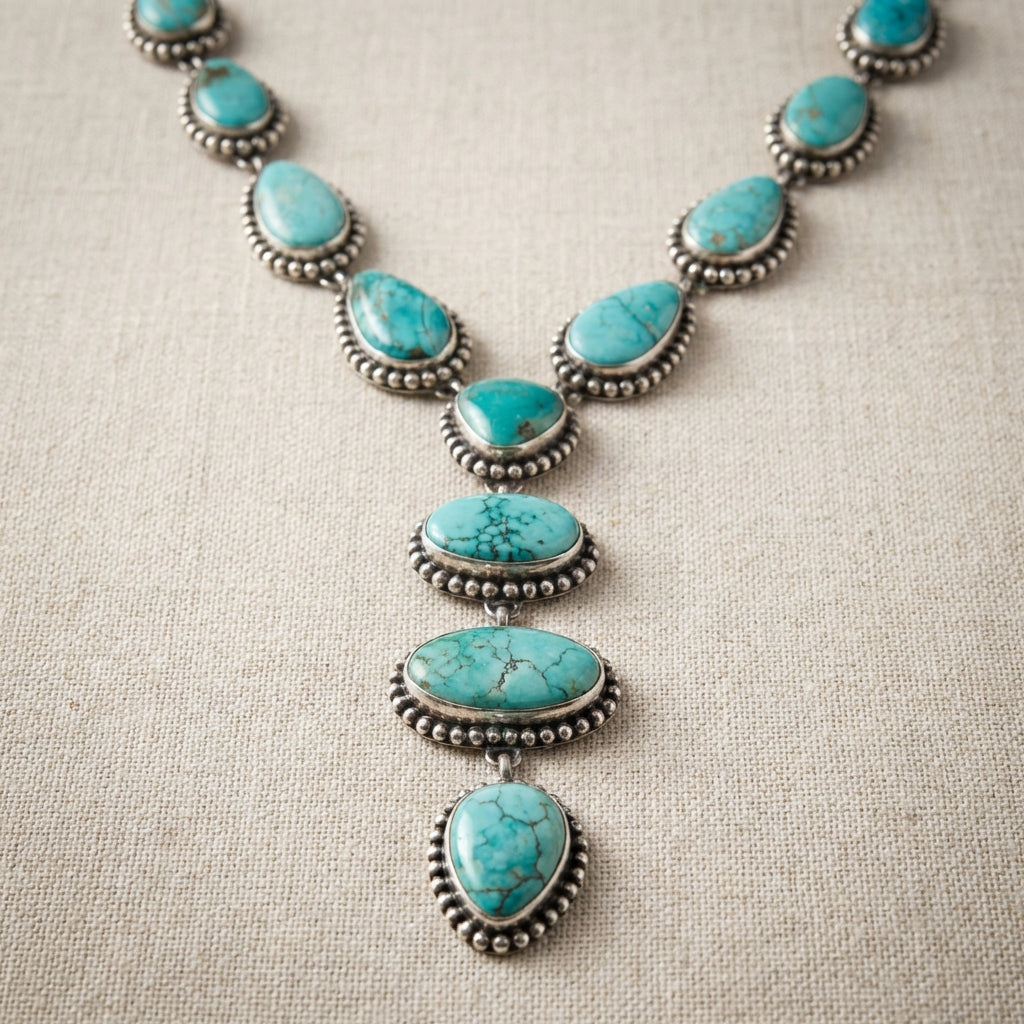 CONSTANCE - Turquoise Statement Necklace & Earrings