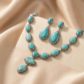 CONSTANCE - Turquoise Statement Necklace & Earrings