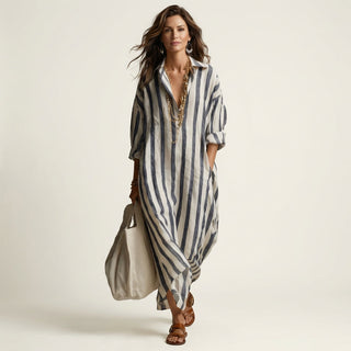 VIRGINIE™ - Striped Maxi Dress