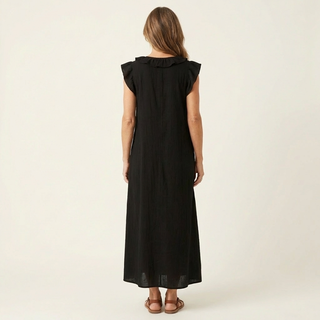 ELEONORE™ - Ruffle V-Neck Linen Maxi Dress