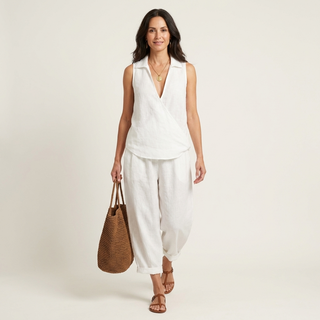 BLANDINE™ - Wrap-Top & Wide-Leg Set