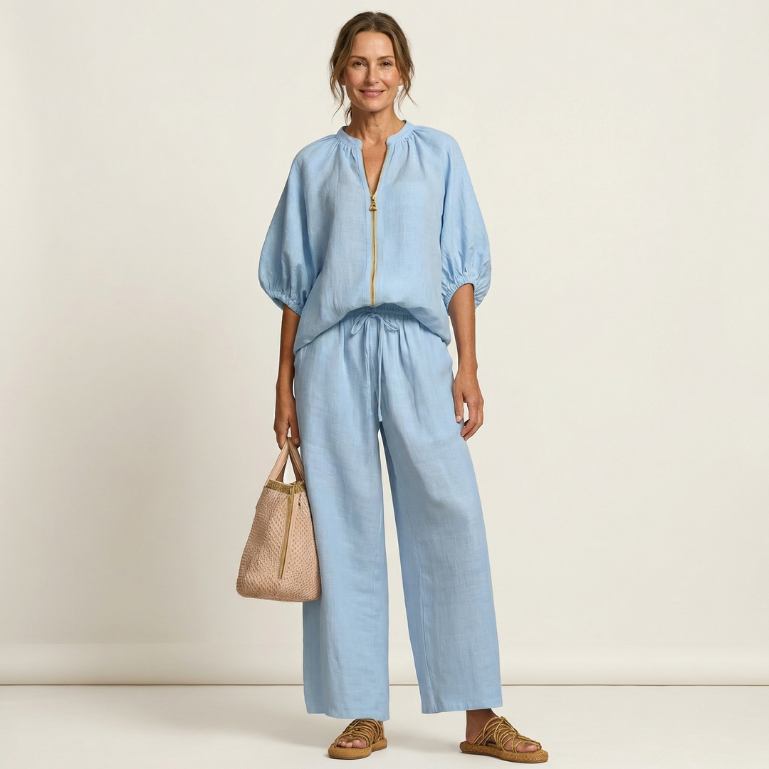 SIBYLLE™ - Zipper-Front Puff Sleeve Set