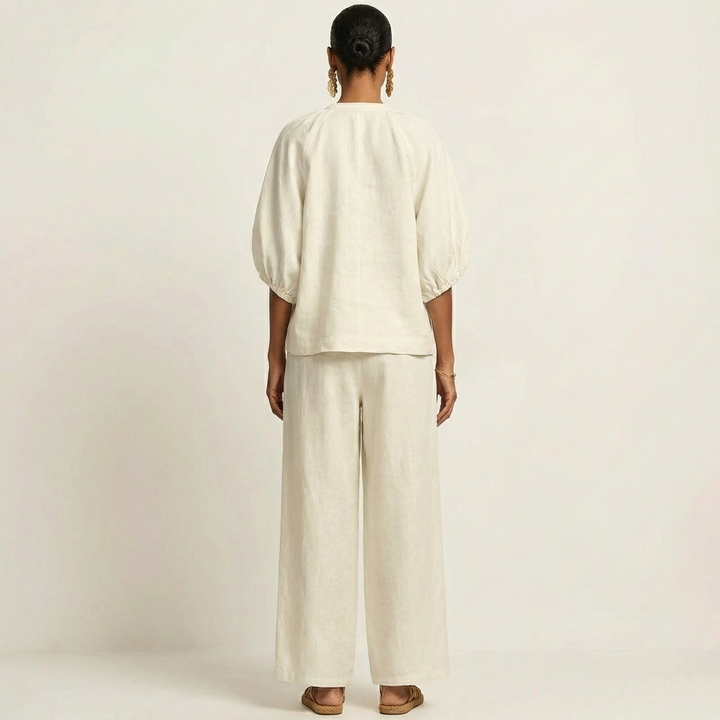 SIBYLLE™ - Zipper-Front Puff Sleeve Set