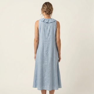MORGANE™ - Ruffle-Front V-Neck Sleeveless Linen Maxi Dress