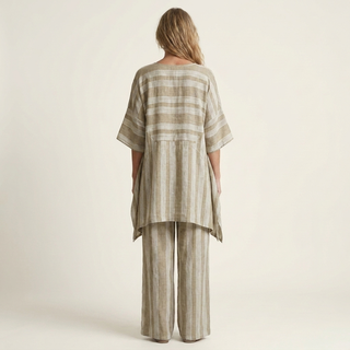 PASCALINE™ - Two-Piece Striped Cotton-Linen Set