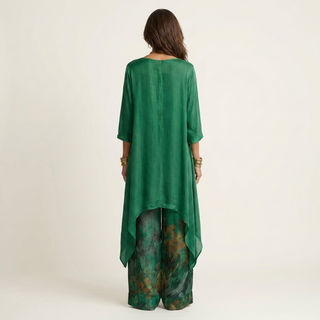 CAPUCINE™ - Cotton-Silk Two-Piece Set with Asymmetric Tunic