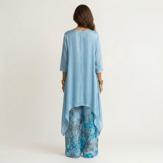 CAPUCINE™ - Cotton-Silk Two-Piece Set with Asymmetric Tunic