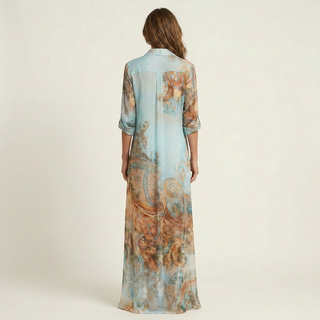 MARIETTA™ - Silk Maxi Shirt Dress