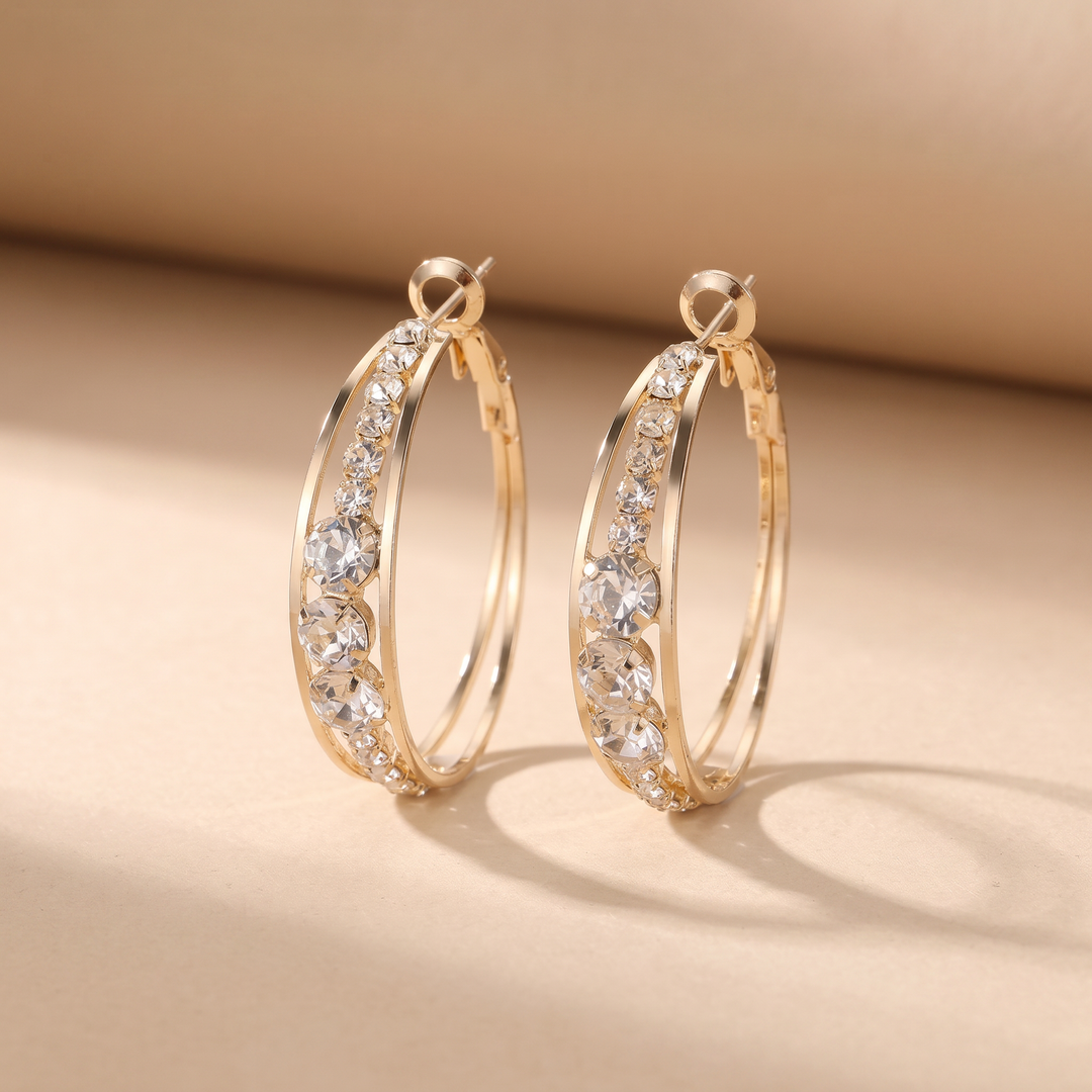 Mila | Elegant Sparkly Hoop Earrings